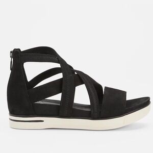 Eileen Fisher Skill Tumbled Nubuck Sneaker Sandal Crisscross Black Size‎ 6.5